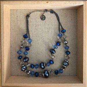 Trifari Faceted Glass Crystal Bead Necklace